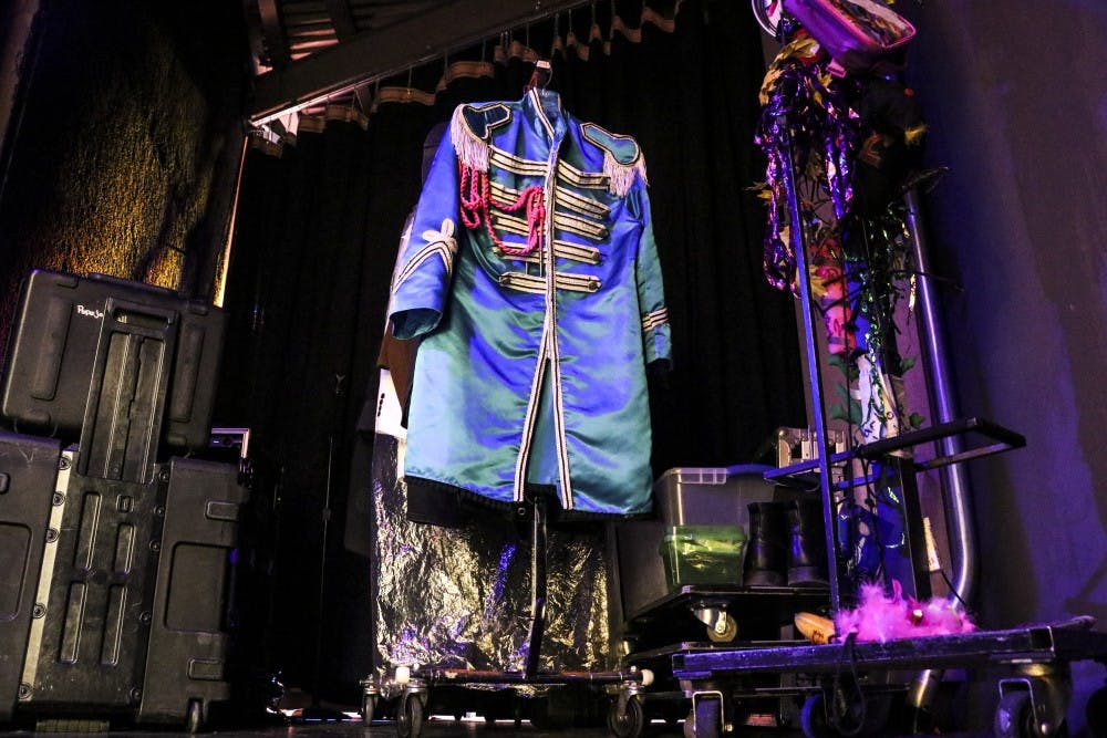 A replica of the iconic Beatles costume hangs&nbsp;backstage&nbsp;in Popejoy on Feb. 3, 2018. &nbsp;