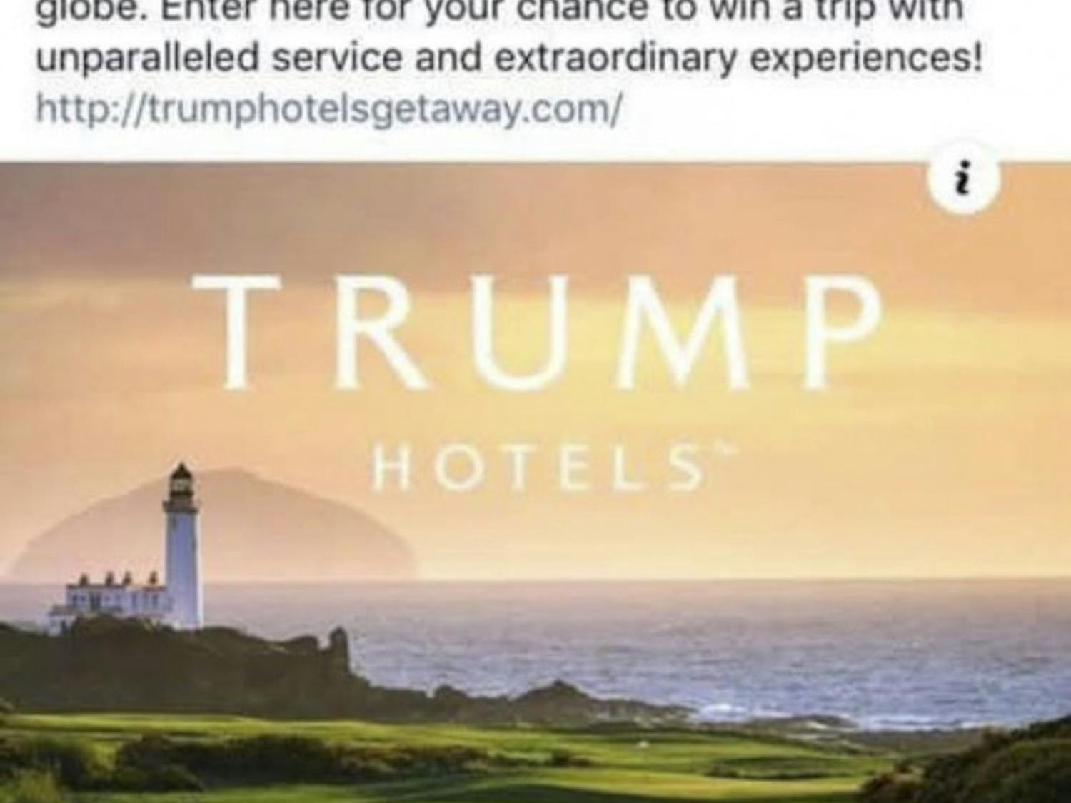 UNM Trump Hotel Sweepstakes Ad