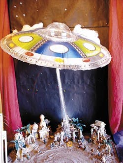 A diorama of the Starship of Bethlehem.