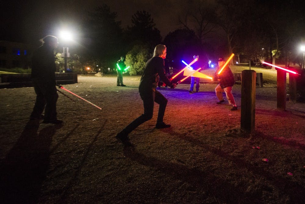 Two teams face off during a team deathmatch style game where opponents must duel each other until one team eliminates the others players. Teams are separated into Sith or Jedi.