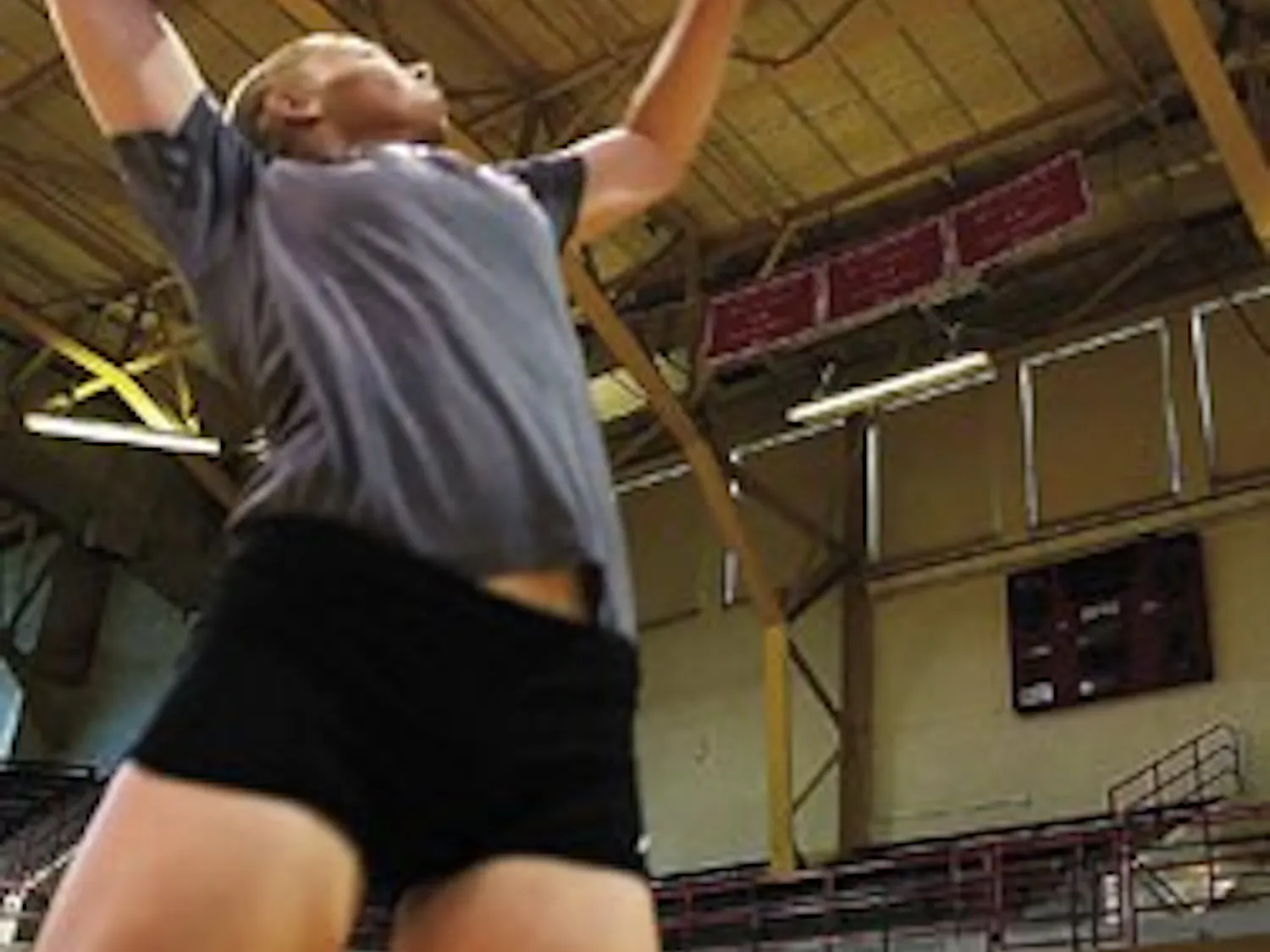 UNM volleyball player Kelly Therkelsen practices at Johnson Gym on Tuesday. Therkelsen is the only returning senior on this year's squad.