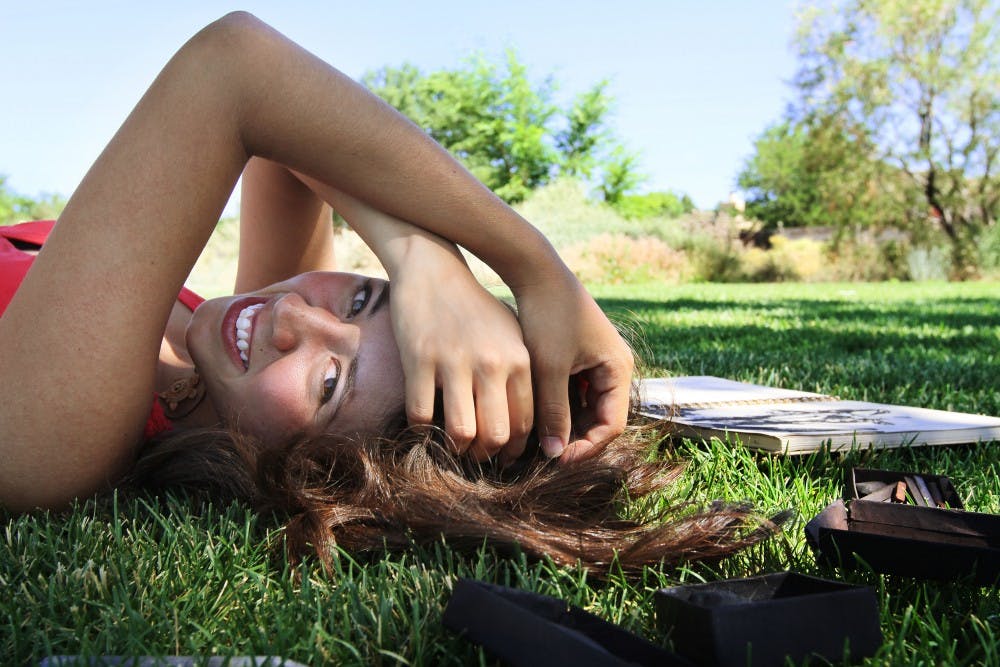 	Sara Rivera, above, is a multi-talented artist at UNM. She dabbles in sculpting, theater, painting and music.