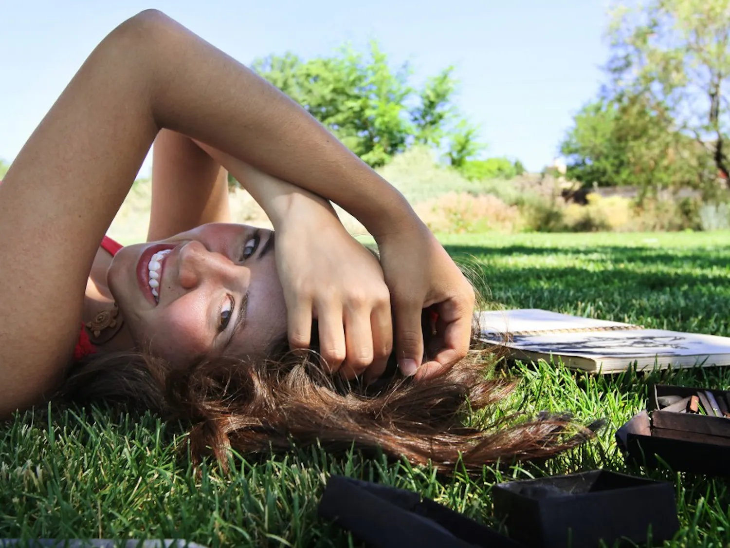 Sara Rivera, above, is a multi-talented artist at UNM. She dabbles in sculpting, theater, painting and music.