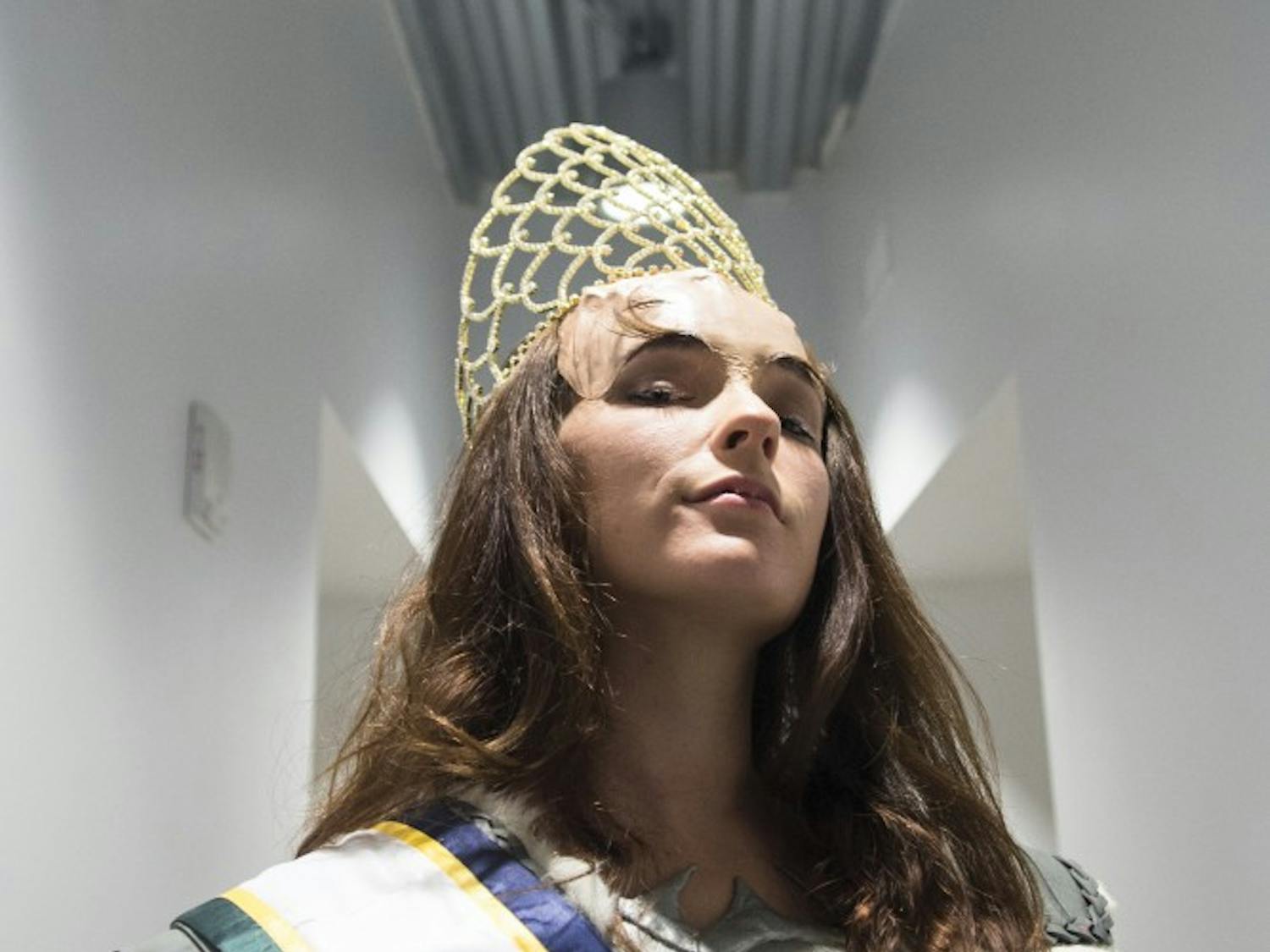 Miss Klingon Empire winner Cree Myers shows off her crown on Saturday. Myers competed as Bang’jaQ in this year’s 15th Annual Miss Klingon Empire Beauty Pageant in Atlanta, Georgia.