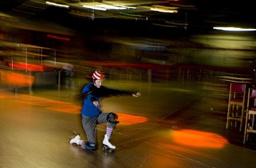 Jessi Murphy-Blevins practices sliding Tuesday at Club Fantasia at 4901 McLeod Road N.E.