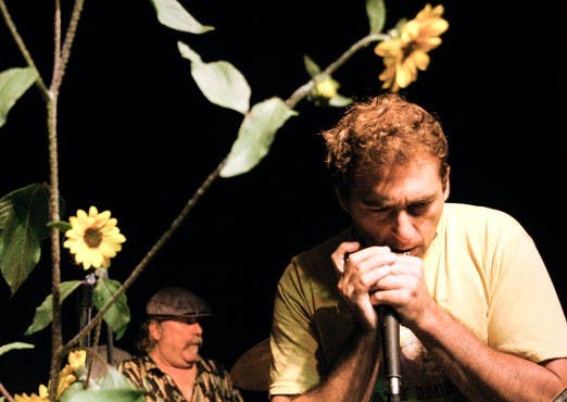 Jeff Siegal on harmonica with Mike Fleming on drums on Sunday at The Filling Station. 