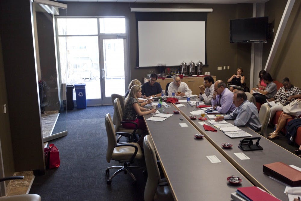 	The Board of Regents discuss details of UNM’s Vision 2020 plan at The Pit on Tuesday. The board expressed positive outlook about the plan, which they deemed to be “a starting point” for the University that “can certainly evolve.”