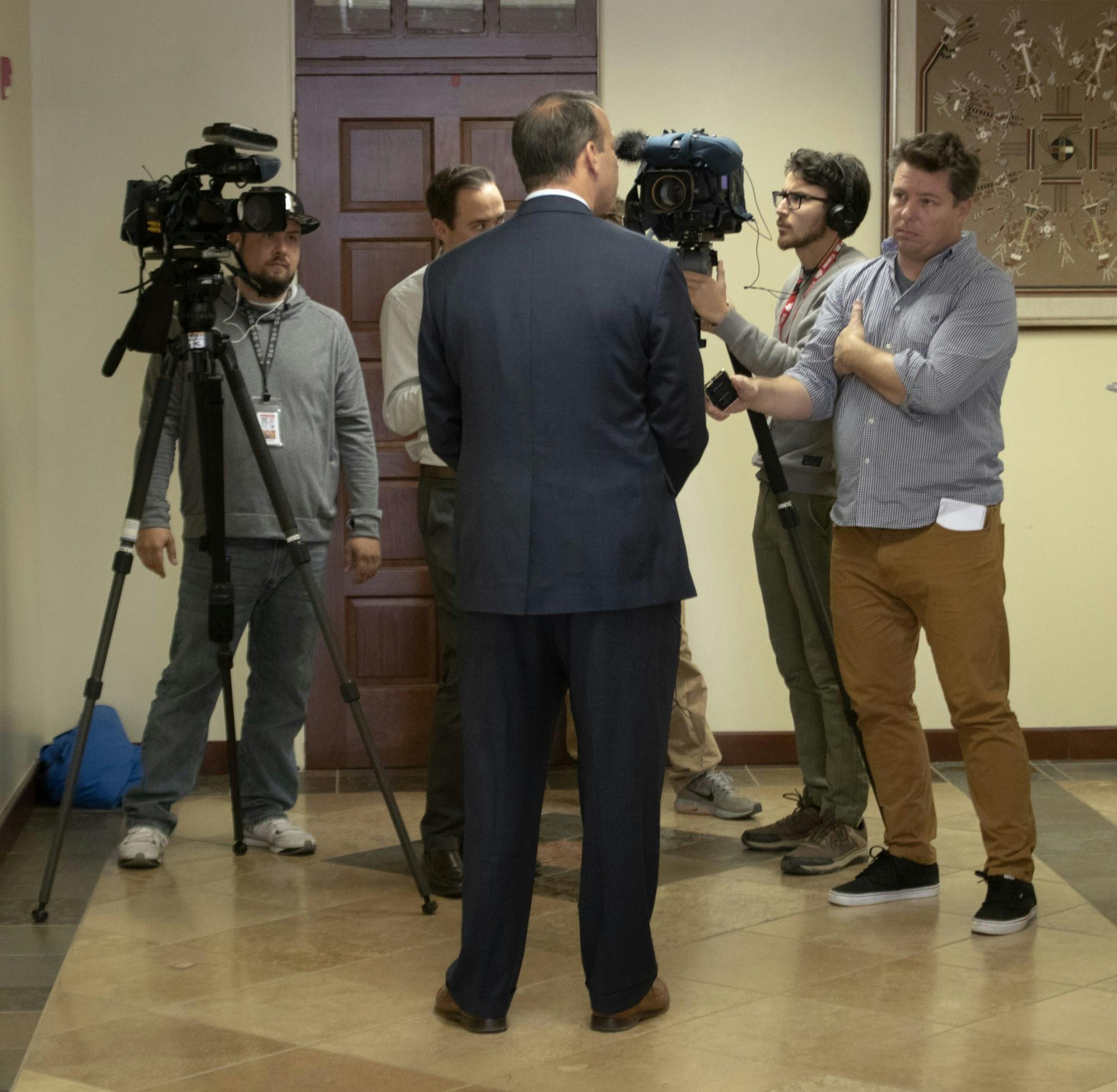 Eddie Nuñez addresses reporters after BoR meeting