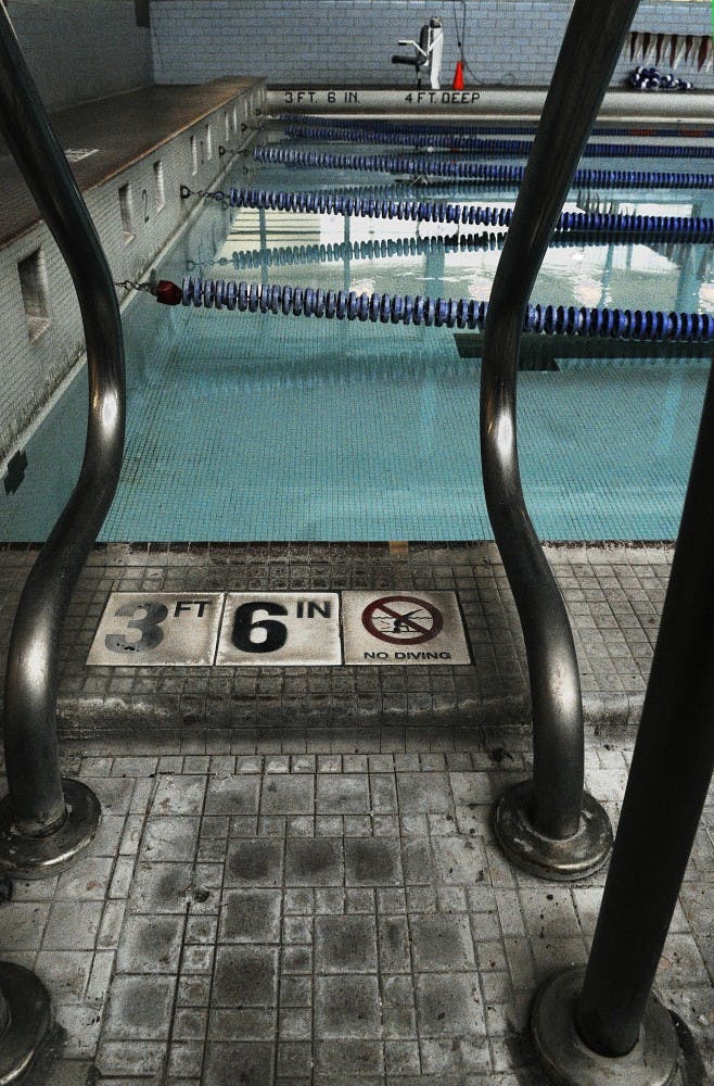 	Lifeguard Junior De La Cruz reported seeing a ghost at the doorway to the old swimming pool in Johnson Gym, pictured here. It is also rumored that a ghost haunts the Armond H. Seidler Natatorium Olympic Pool and its locker rooms.