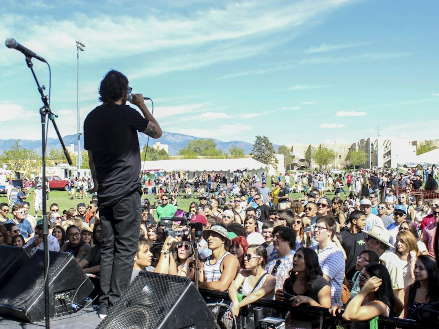 Crowds gather on Johnson Field on UNM Main Campus as part of the annual Fiestas event on Saturday, April 11, 2016. This Saturday, the event will take place on Johnson Field once more with headliners Gramatik and Skizzy Mars.