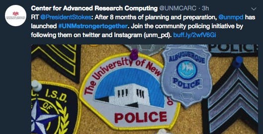 Screenshot from a tweet by the Center for Advanced Research Computing, image from KRQE 13.