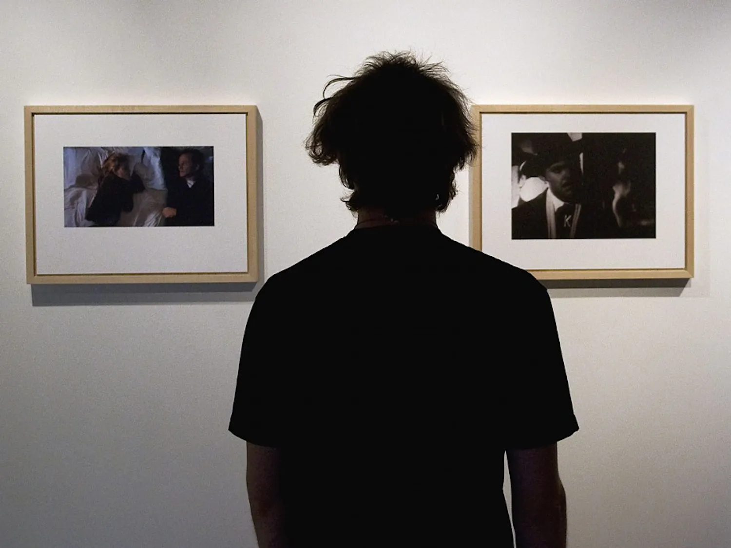 Student Trahurn Timblin looks at George Richardson’s “Come With Me” at the John Sommers Gallery in the Art Building. Richardson’s exhibit will be on display through Friday.