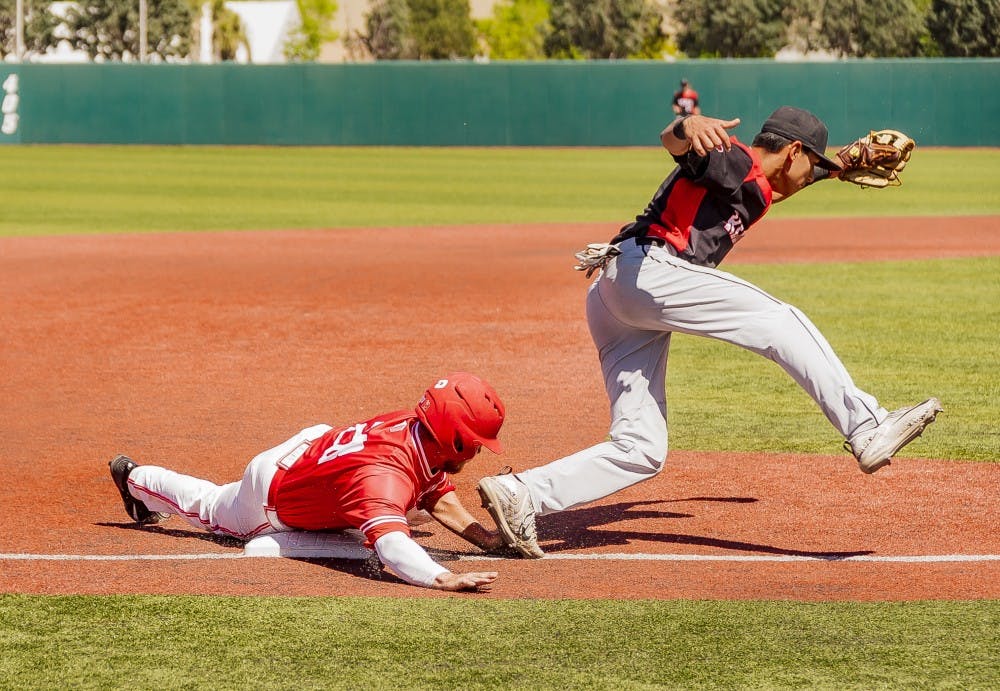 Jack Zollner (28) steals 3rd base against UNLV on Saturday 4/21.