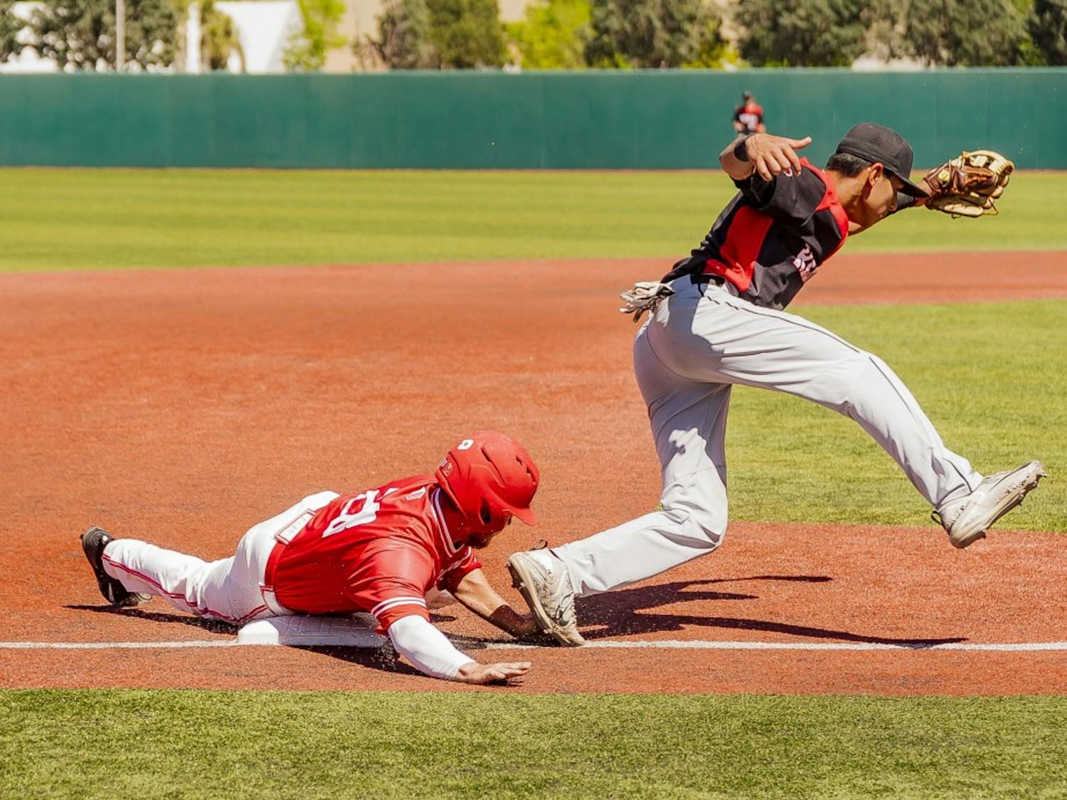 Jack Zollner (28) steals 3rd base against UNLV on Saturday 4/21.