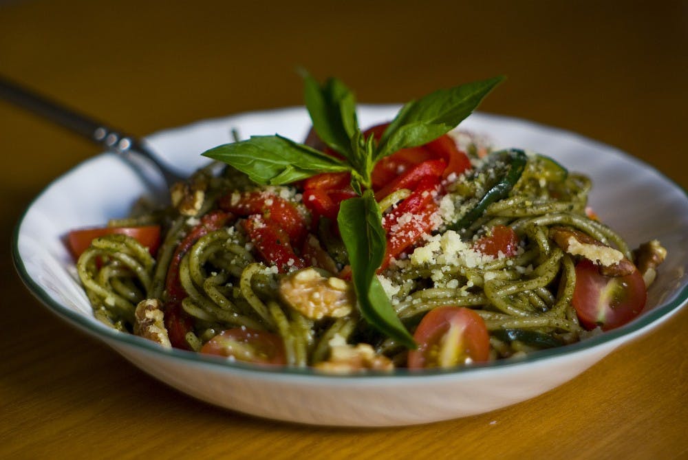 	Basil Pesto with Pasta and Summer Vegetables 