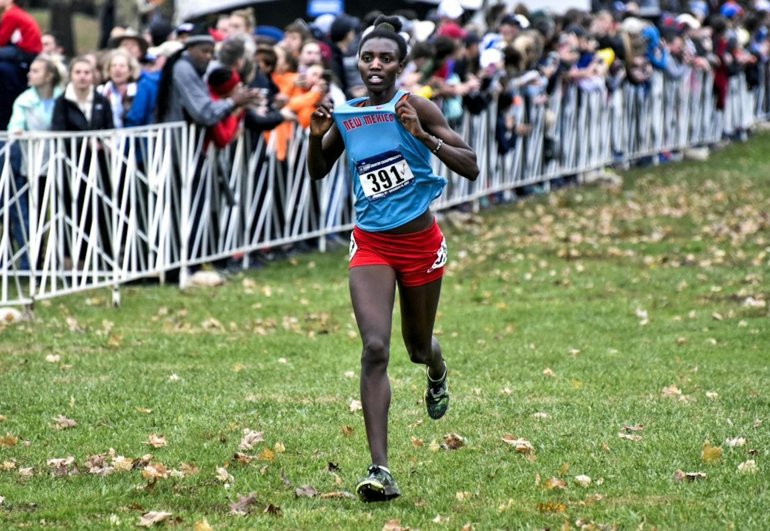 UNM?s Ednah Kurgat took first place overall at the 2017 NCAA Championships in Division I Cross Country in Louisville, Kentucky on Nov. 18, 2017. Kurgat is a sophomore transfer from Liberty University.