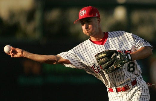 Shortstop Mike Brownstein makes a throw during UNM's 5-4, 12-inning win over Utah on Friday at Isotopes Park. The Lobos swept the Utes in three games over the weekend.