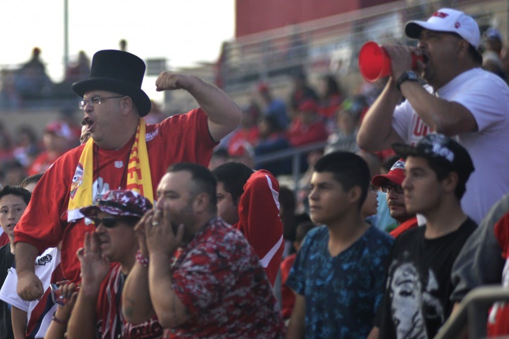 Lobo fans cheer as UNM plays Hawaii University at University Stadium on Oct. 17. Vice President of UNM Athletics Paul Krebs wrote a letter to Lobo fans encouraging them to attend the last two home games.