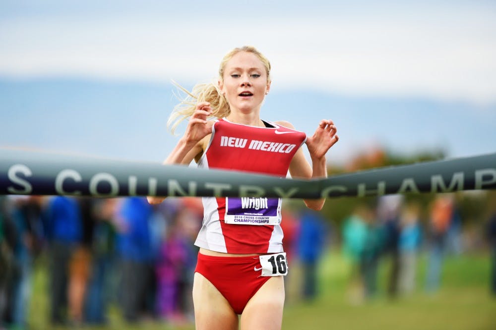 28 OCT 2016: The 2016 Mountain West Women's Cross Country Championship takes place at Falcon Crest Golf Club in Kuna, ID. Justin Tafoya/NCAA Photos