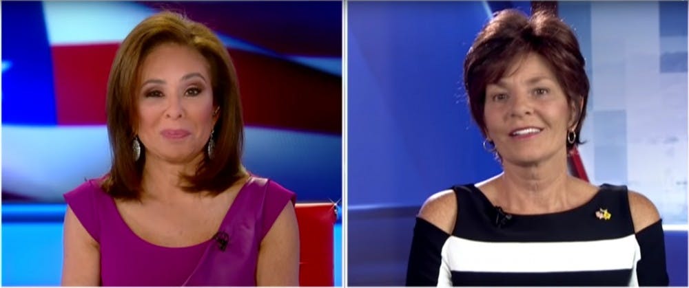 Screen grab of interview between Judge Jeanine Pirro and State Rep. Yvette Herrell on Fox News.