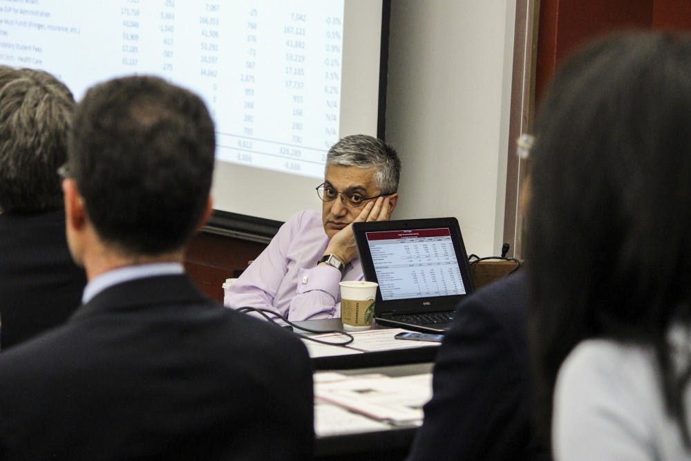 President Chaouki Abdallah attends the Board of Regents UNM Budget Summit on Wednesday afternoon. The UNM Regents approved an $18?course premium increase for upper division credit hours. 