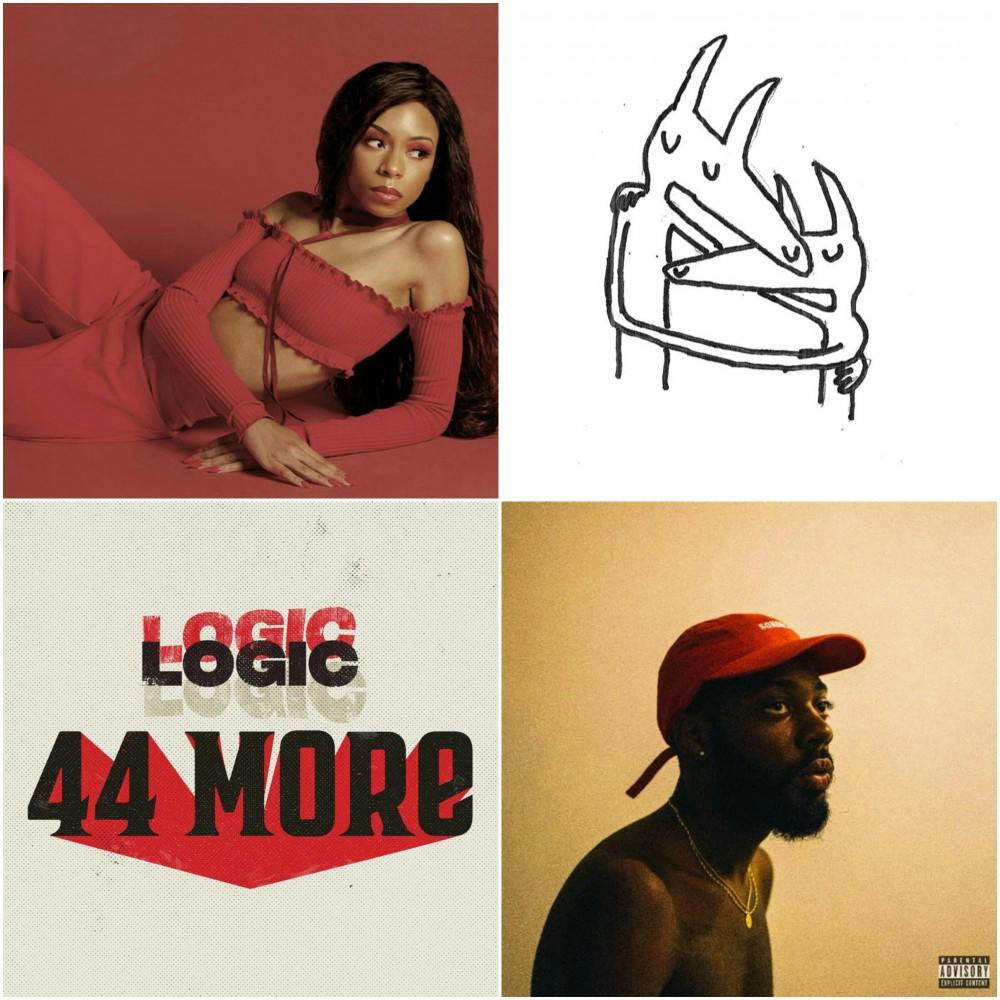 Clockwise from top left album and single&nbsp;covers by&nbsp;Ravyn Lenae, Car Seat Headrest,&nbsp;Bret Faiyaz and&nbsp;Logic.