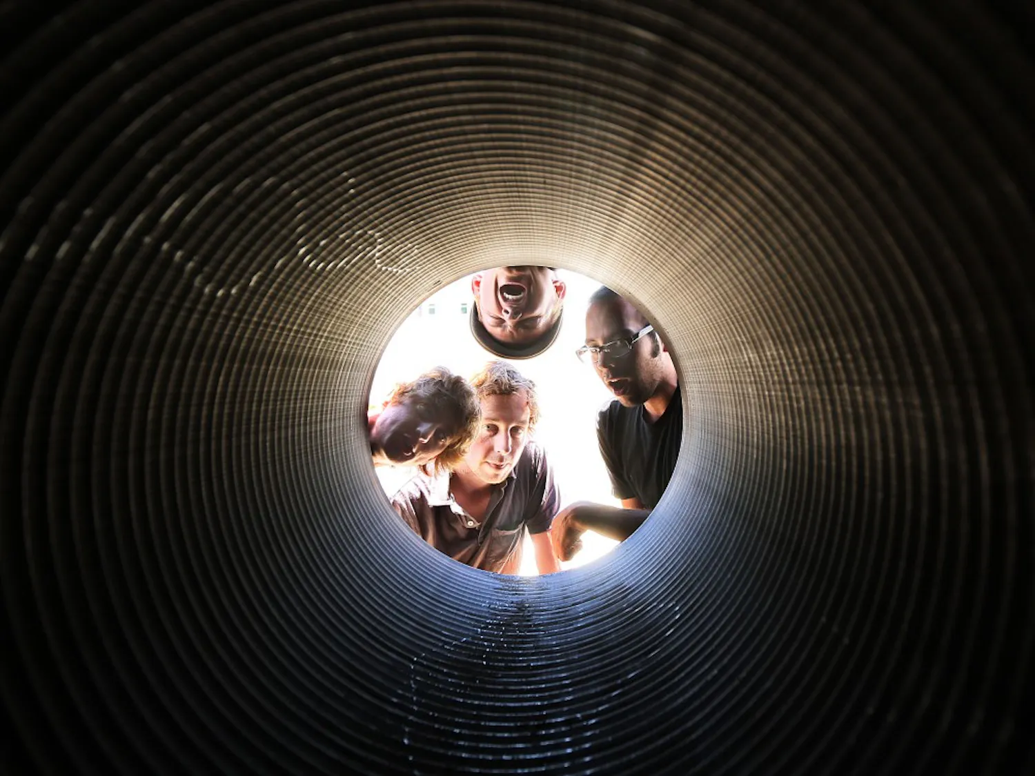 Danny Crouch, top, Daniel Bowen, left, Jordan Bodhaine, center, and Roman Arrellin are members of Cloud Lantern, an up-and-coming local band specializing in minimalist sound. Band members Allen Hrynick and Al Smith are not pictured.