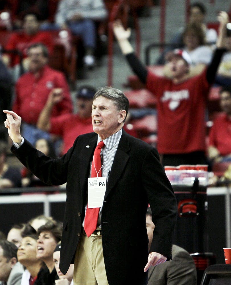 	Lobo head women’s basketball coach Don Flanagan roams the sideline at the MWC tournament in March. The team’s 2010-11 schedule was recently released, and the Lobos open the newly renovated Pit against Texas Tech on Nov. 12.