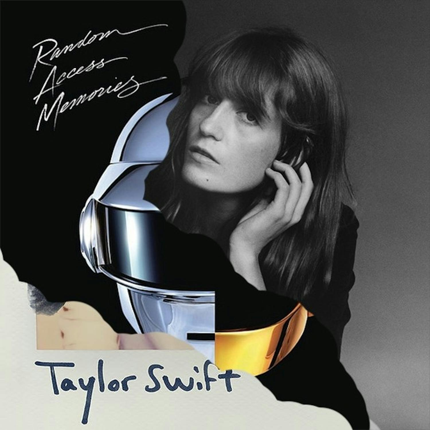 Includes album covers from Taylor Swift, Daft Punk and Florence and The Machine.