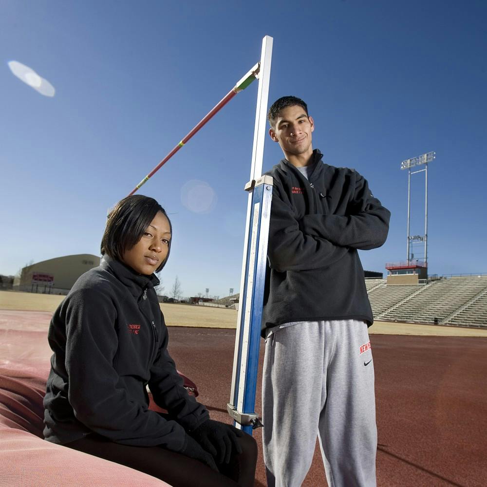 UNM's Tiyana Peters and Josh Cosio have established themselves at the top of the Mountain West Conference in the high jump.
