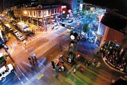 People gather in Downtown to hear bands during the Weekly Alibi's Fall Crawl on Saturday night.
