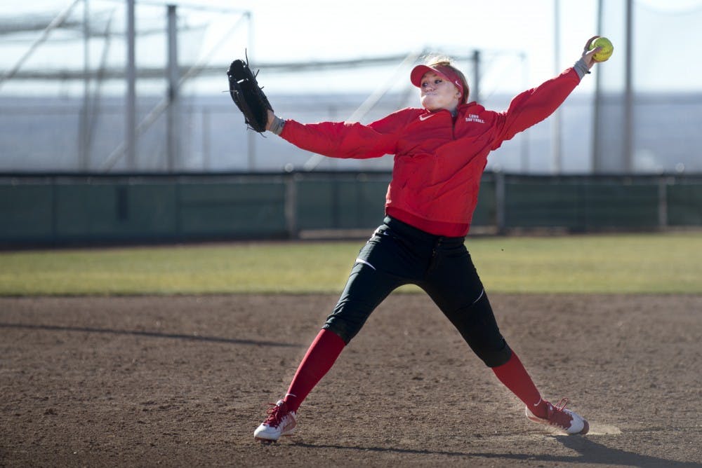 Freshman Colette Robert trains during the Lobos first practice of the season at Santa Ana Star Field. The Lobos lost to Texas A&M this past Saturday 8-7.