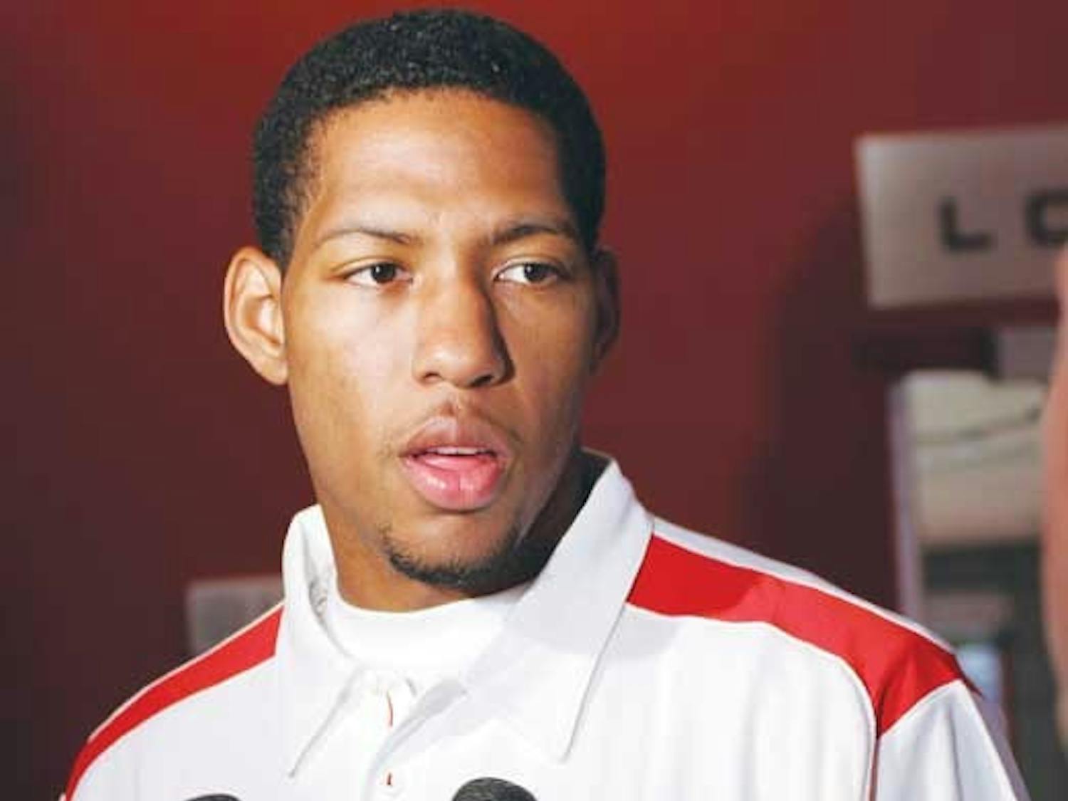 Danny Granger speaks during a press conference at the Davalos Center on Wednesday. Granger is making a $500,000 donation to the UNM athletics program.