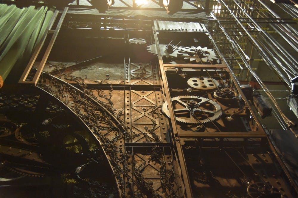 The Wicked stage stands empty as the show prepares for their upcoming performances at Popejoy Hall.