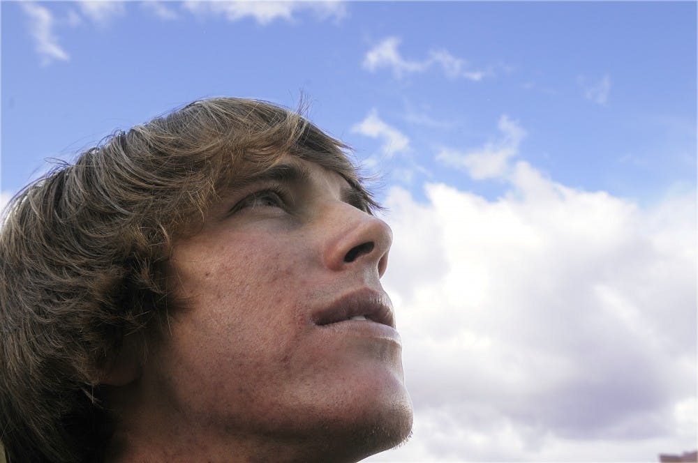 	UNM men’s golfer James Erkenbeck gazes into the distance. Erkenbeck, who throughout most of his life played soccer, focused on golf in high school. He finished his third straight tournament with a top-10 finish in the Baylor Intercollegiate on Tuesday.