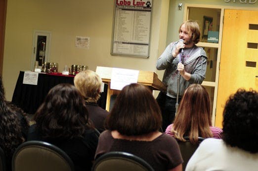 Student Paul Spella speaks during an academic advising forum in the SUB on Tuesday. 