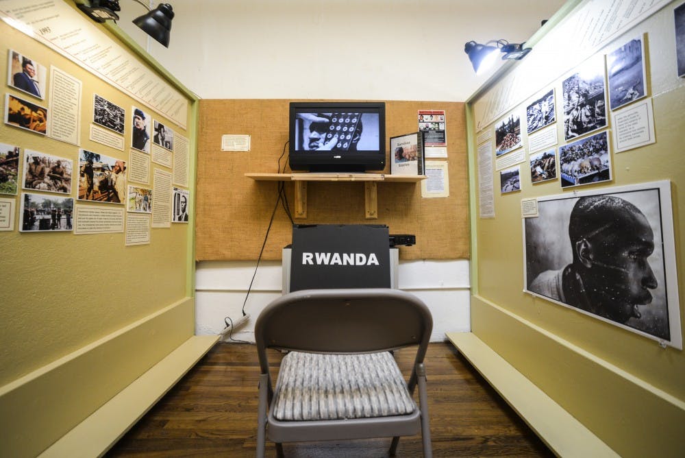 A Rwandan Genocide booth sits at the New Mexico Holocaust and Intolerance Museum. Political Science students at the University of New Mexico can intern at the museum for credit hours.