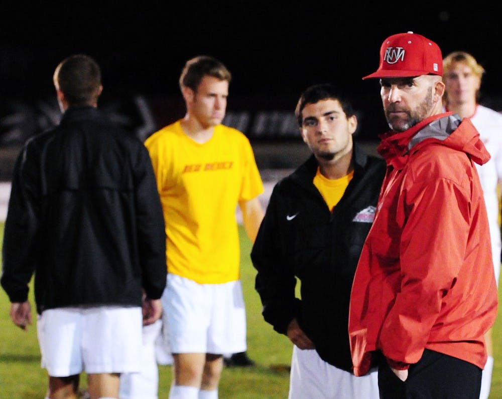 	Despite having an extended period of success as men’s soccer head coach, Jeremy Fishbein, far right, would rather have his players be the face of the program.