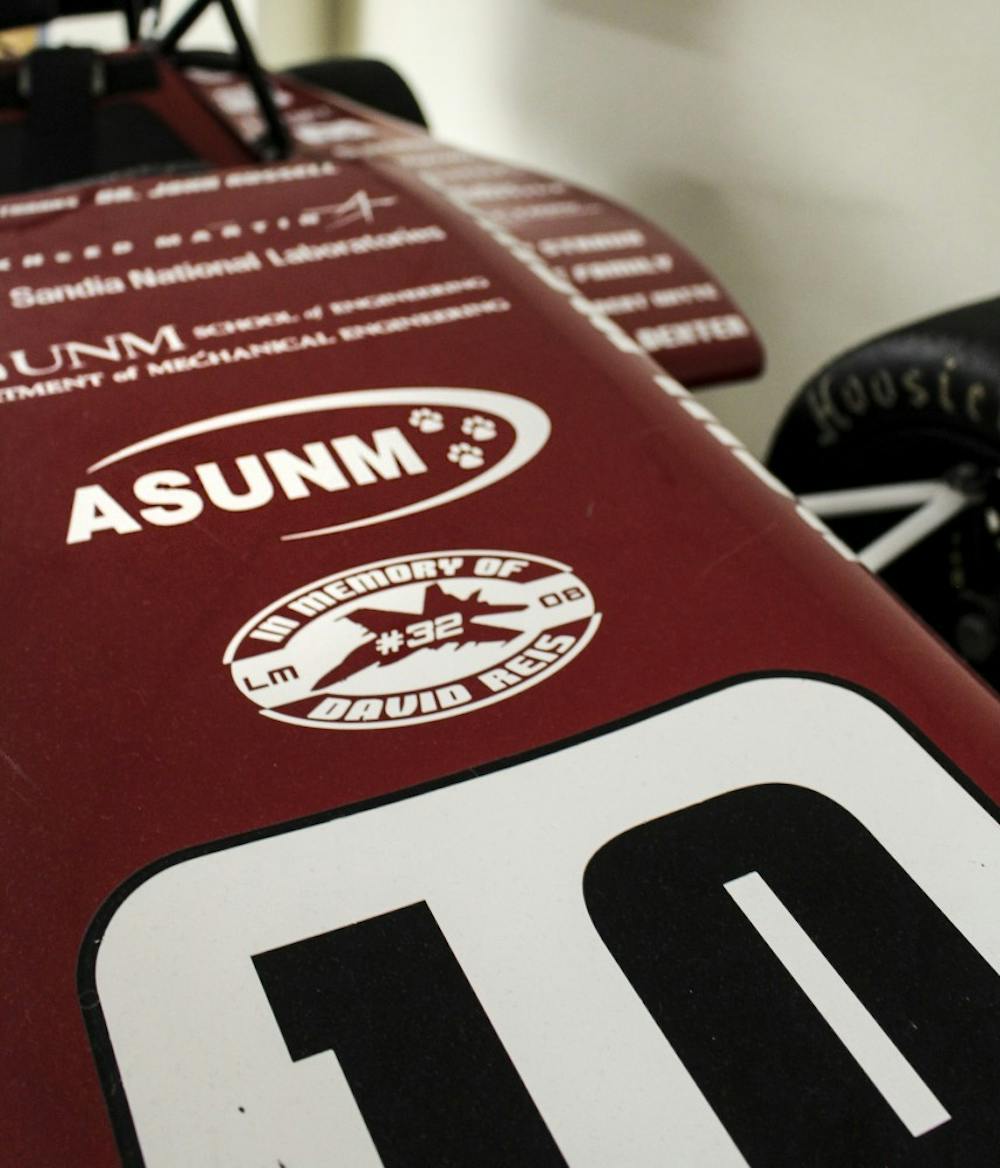 One of SAE's Formula One Race cars in the Mechanical Engineering building.