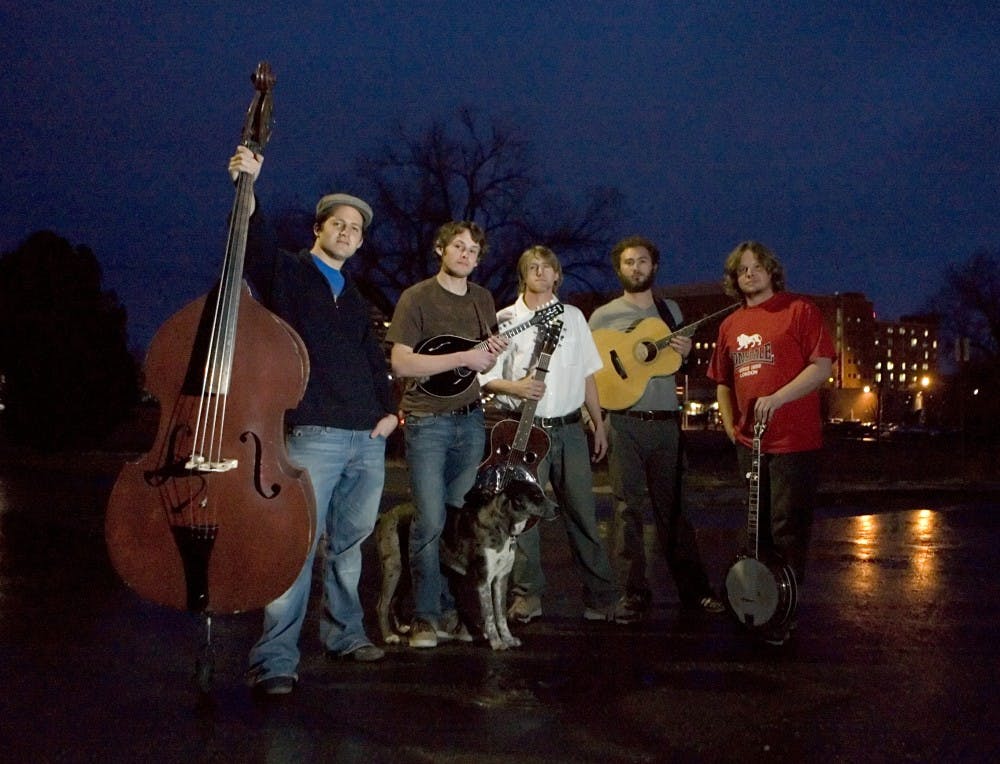 The Squash Blossom Boys are, from left to right, Peter Lisignol, Jesse Murray, Dustin Orbreson, Kyle Malone and Kit Murray.