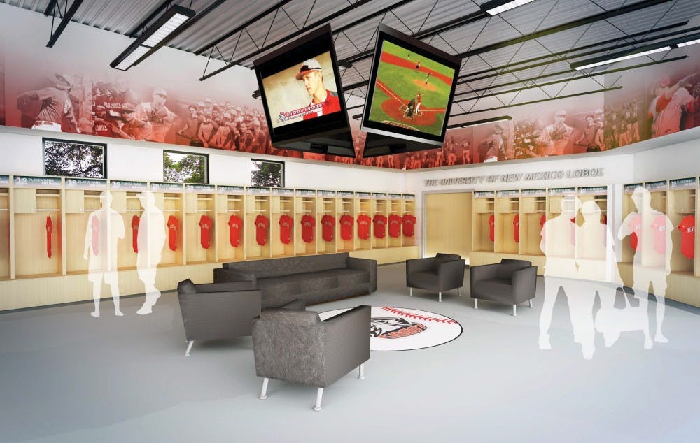 A rendering of the proposed locker room.