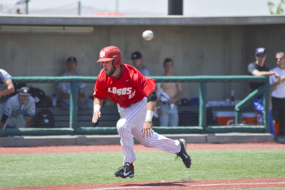 	Senior outfielder Chase Harris runs to home base as the baseball flies past him during the game against Air Force on May 17. Harris is one of three athletes from UNM’s baseball team to be selected in the MLB Draft.