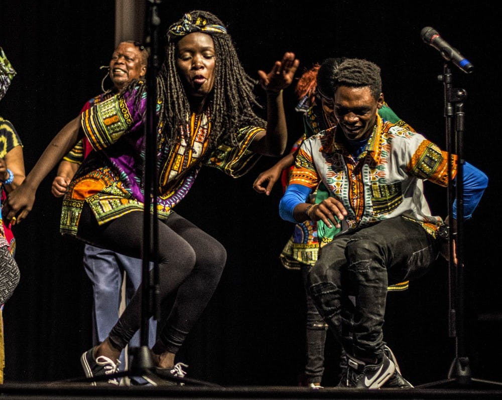 Members of the Matunda Ya Yesu African Refugee Youth Choir perform at the African American Performing Art Center on Sunday, July 16th. The choir is comprised of young refugees from Uganda, Mozambique, Tanzania, Chad, Kenya, and Rwanda.
