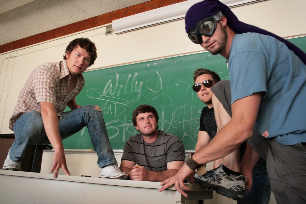 	Willy J and the Storytellers’ members, from left, Willy Jacobson, Calum Murray, Alex Bencoe and Robson Guy. Their CD release party is on Friday at Low Spirits.