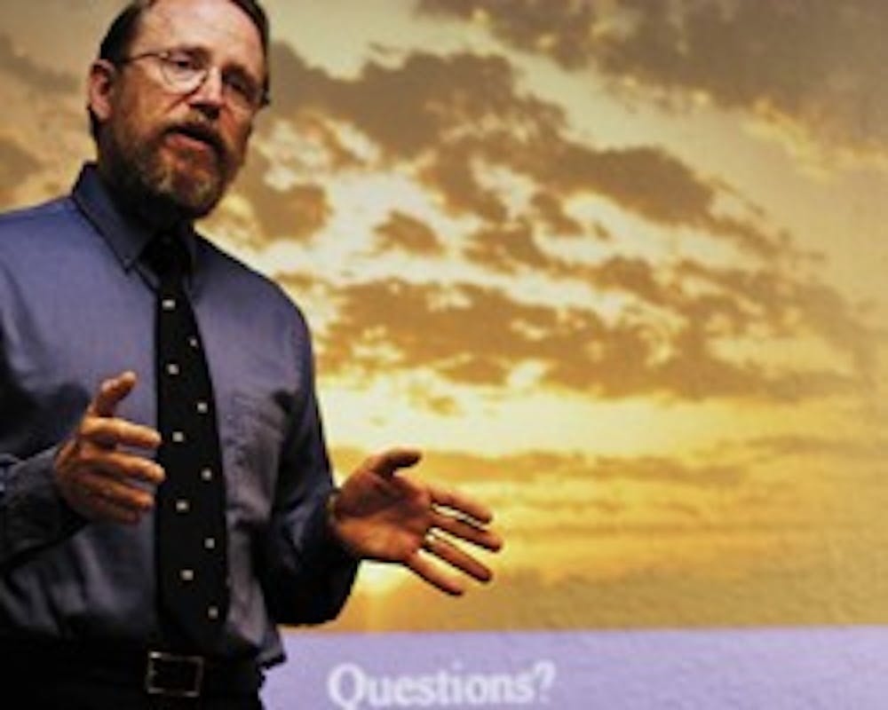 UNM  professor Bill Miller, one of the creators of a study that examined the effectiveness of combining  counseling  and the medications to treat alcoholism, talks about the study's findings during a news conference Tuesday at UNM's Center on Alcoholism, 