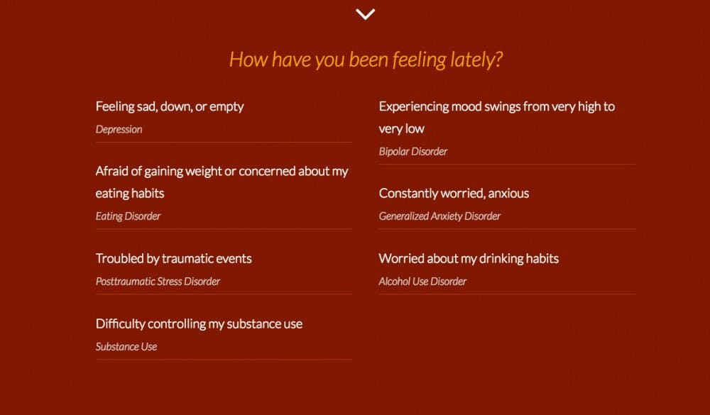 A list of questions is the first thing users see when they access the anonymous online survey provided by the Student Health and Counseling center. Wednesday, Oct. 20, 2016 SHAC will offer students free in person mental health evaluations and also offer a online survey.