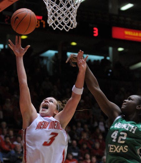 Eileen Weissmann goes up strong during Tuesday's 66-63 win over North Texas. Weissmann had 14 points, including the game-winning bucket.