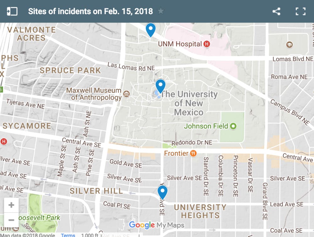 Screenshot of interactive map