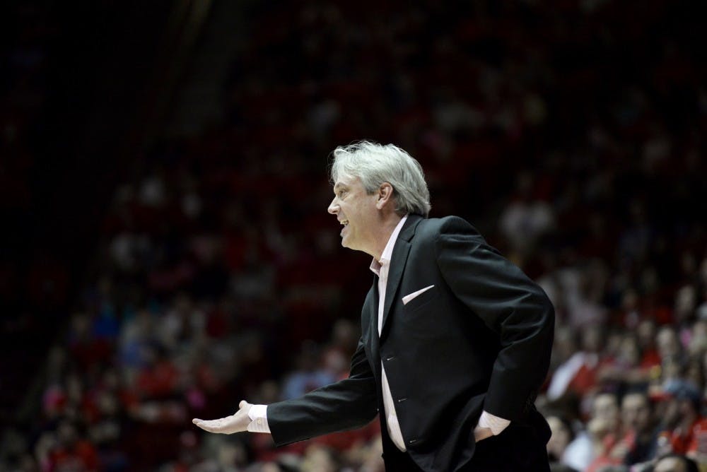 New Mexico head coach Craig Neal gestures to his team during a game at WisePies Arena on Saturday. Regarding Neal's allegations of threats made against his son, Cullen, UNMPD Chief Kevin McCade in a statement said "we want to emphasize that we consider them to be of a serious nature and entirely consistent with how Coach Neal characterized them to the media and police."
