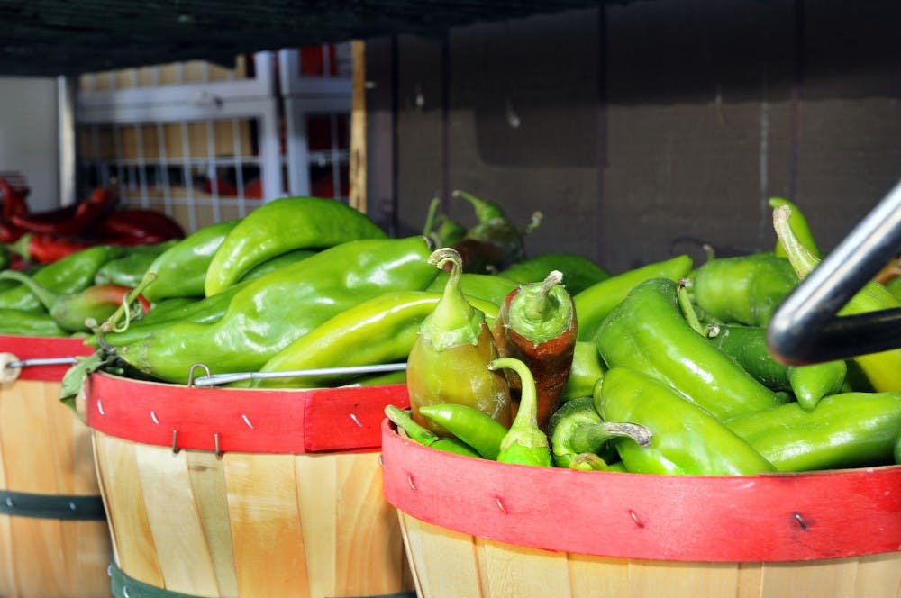 	Hatch green and red chile are being picked and shipped to restaurants and grocers around the country. Bags of roasted green chile are $25 at the Fruit Basket.